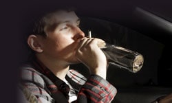 Person driking and driving