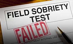 Field Sobriety test with failed score